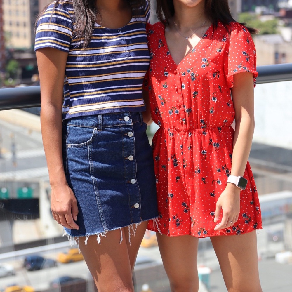 Sienna Sky Red Floral Romper